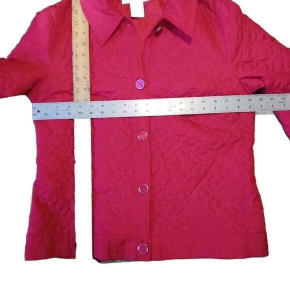 Requirements Quilted Barn Jacket Red Button Front Medium - Picture 5 of 5